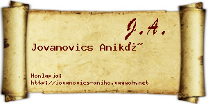 Jovanovics Anikó névjegykártya